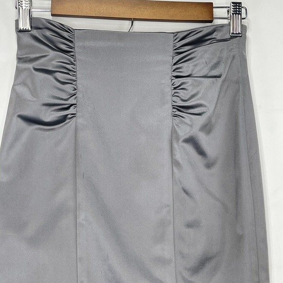 bebe Women Ruched Side Pleat Pencil Skirt Satined Size 2 - Picture 1 of 16